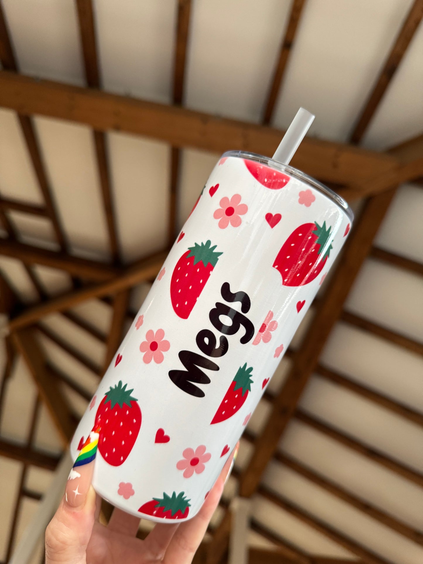 Personalised Red Strawberry 15oz Tumbler