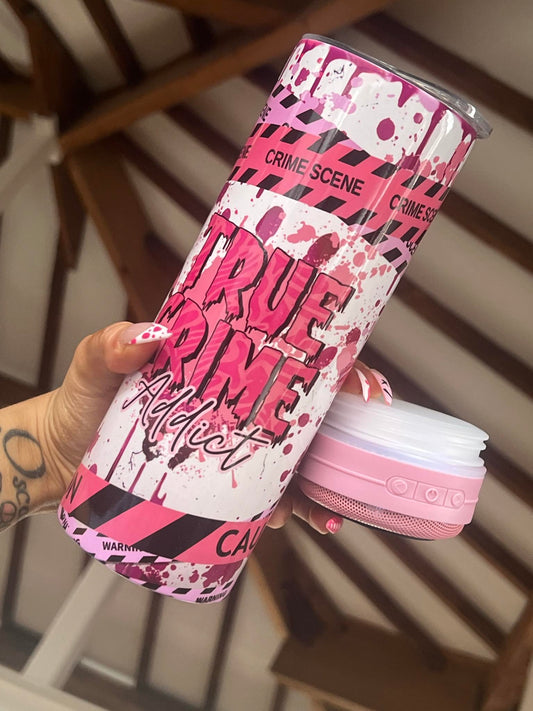 Pink True Crime Bluetooth Tumbler