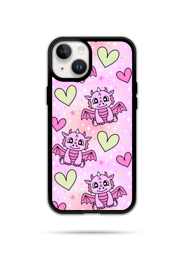 Pink Dragons & Hearts Phone Case