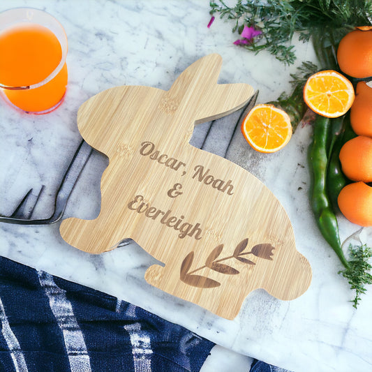 Engraved Bunny Board & Egg Holder Set