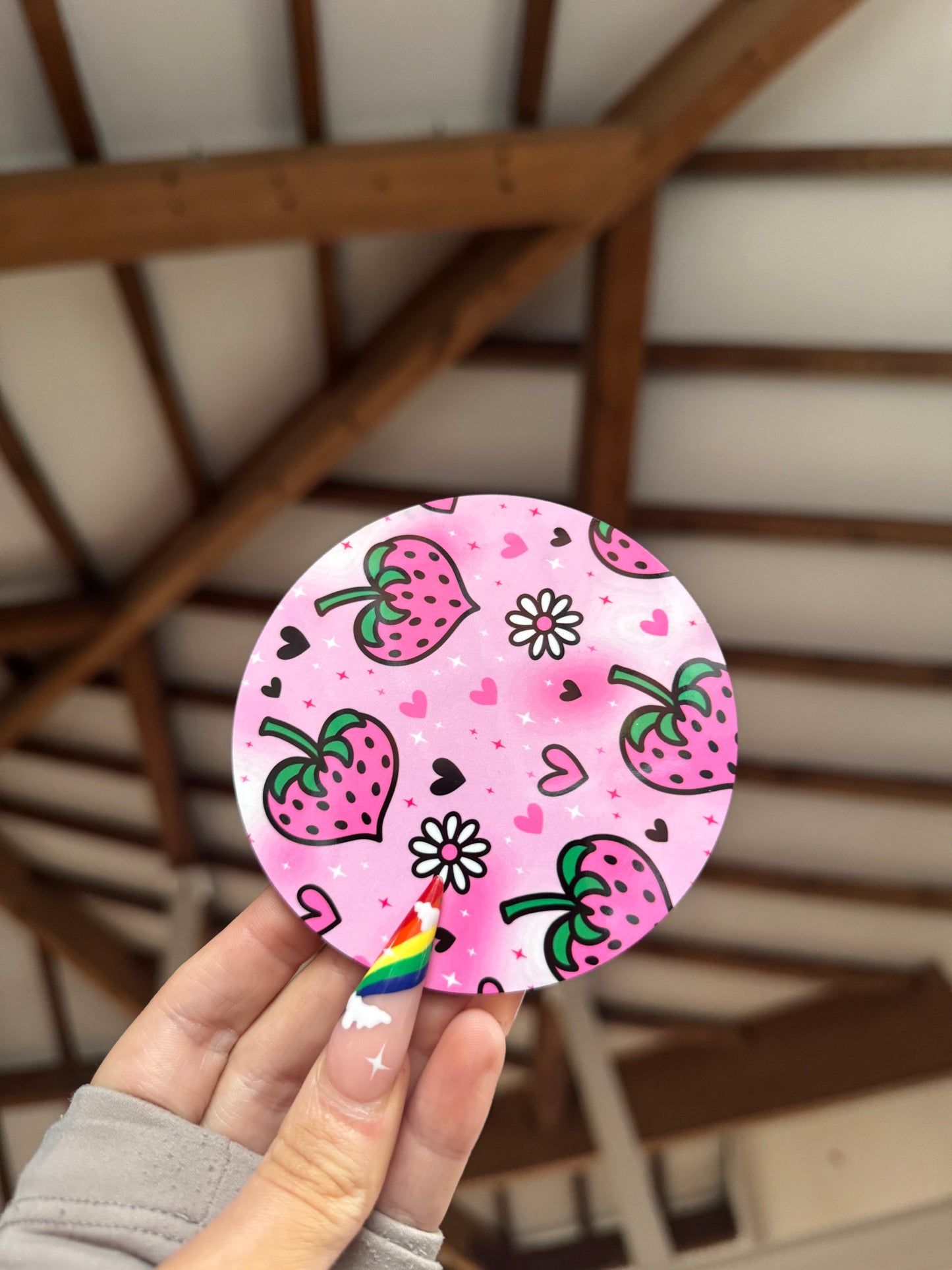 Pink Strawberry Coaster