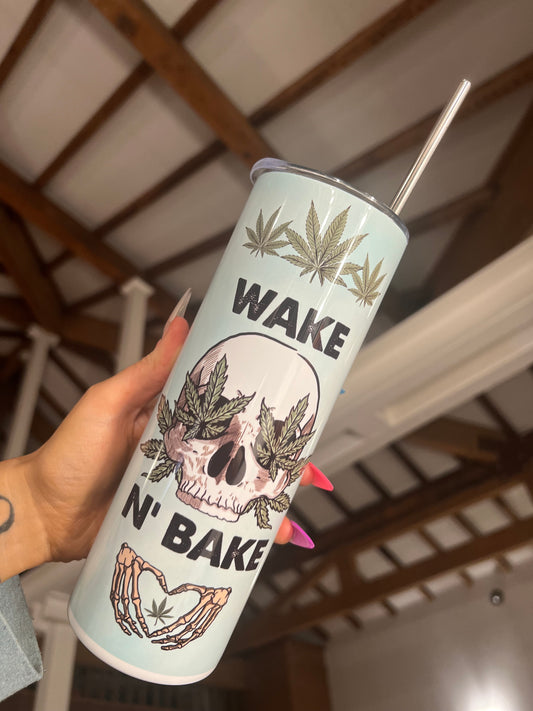 Wake n’ bake blue tumbler