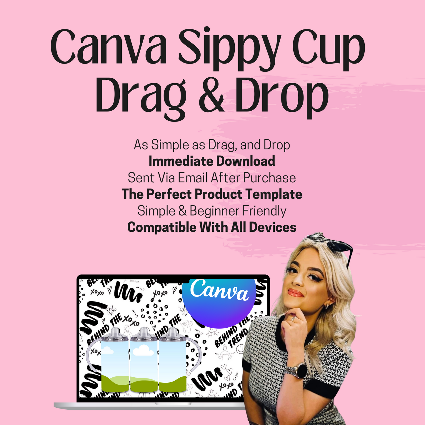 Canva Sippy Cup - Drag & Drop