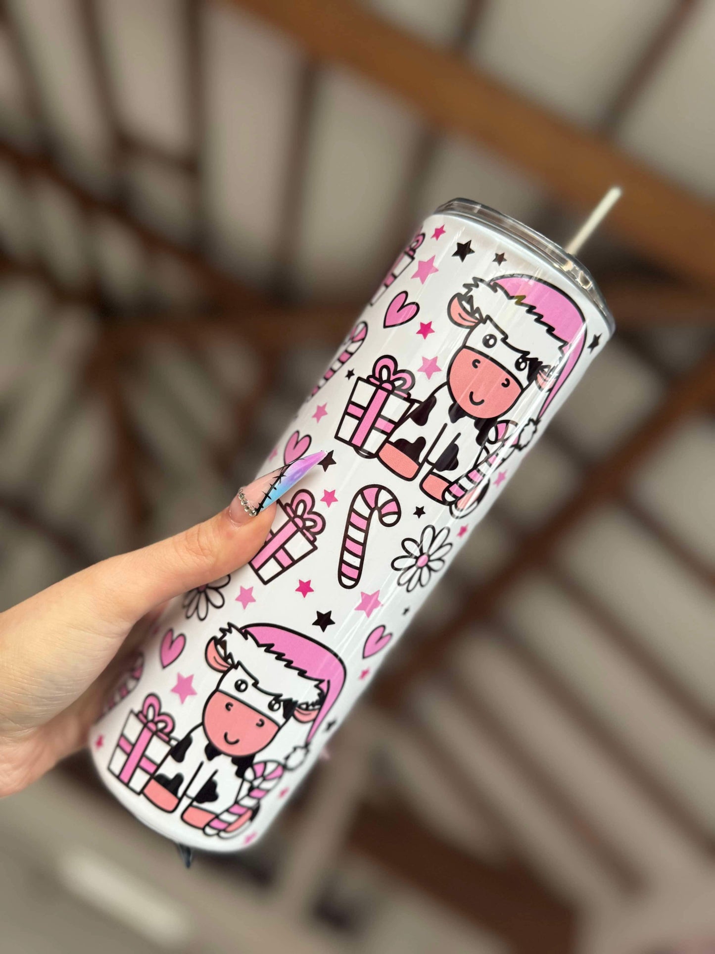 Pink Cow Christmas 20oz Tumbler