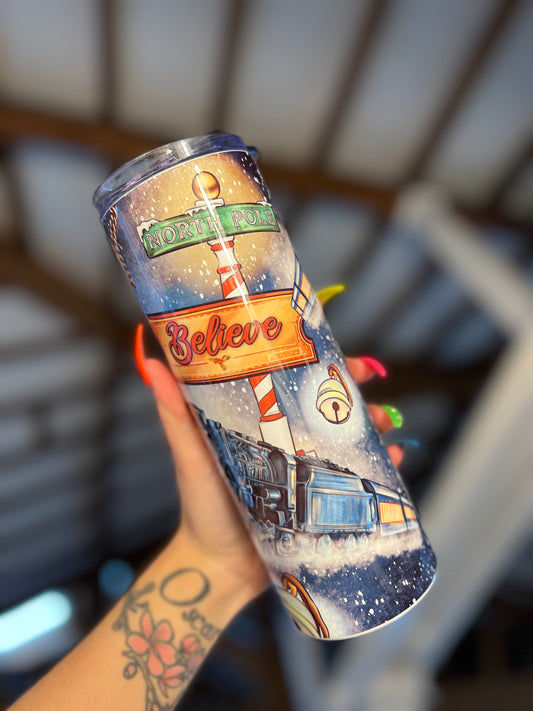 North Pole believe tumbler