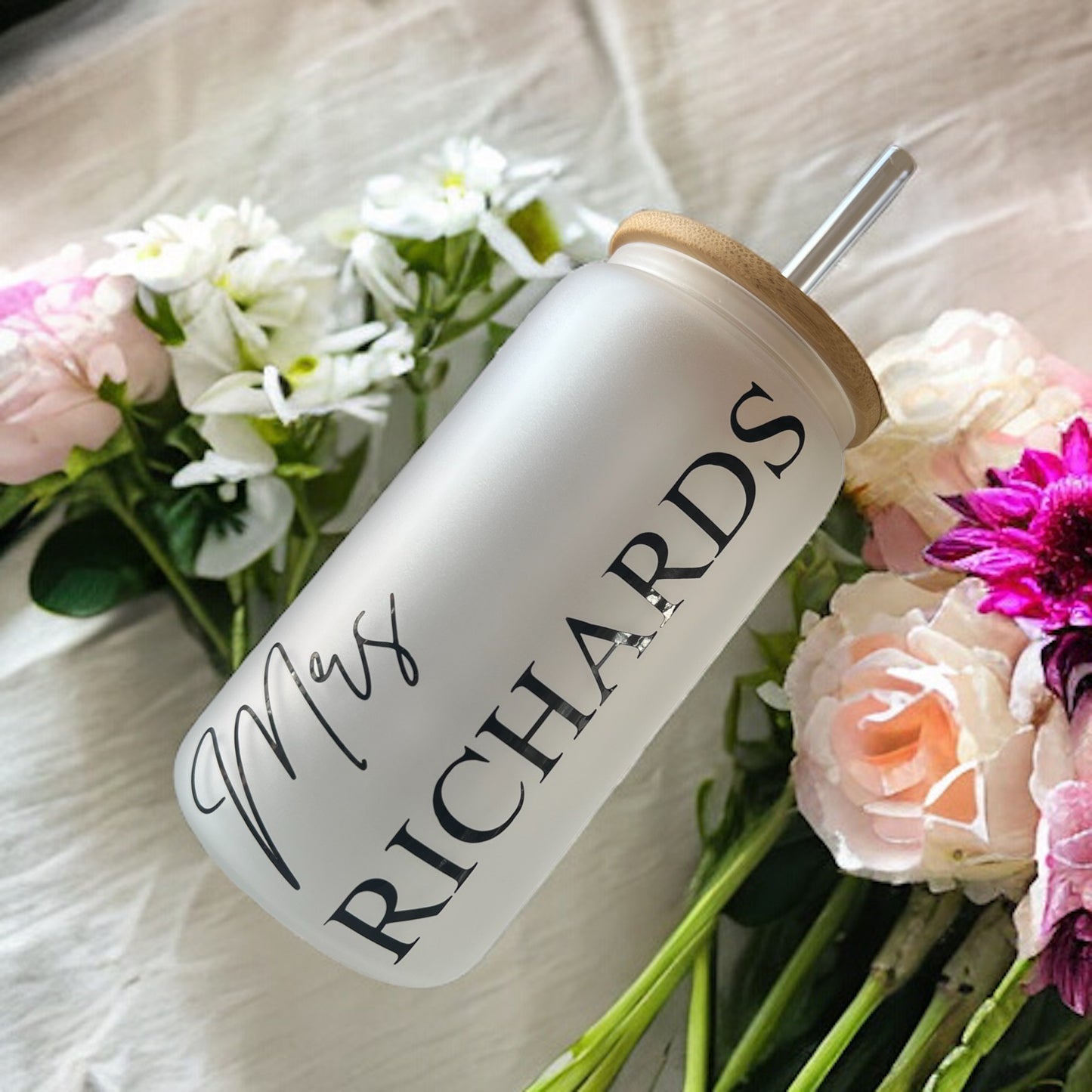 Personalised Bridal Libbey Frosted Can