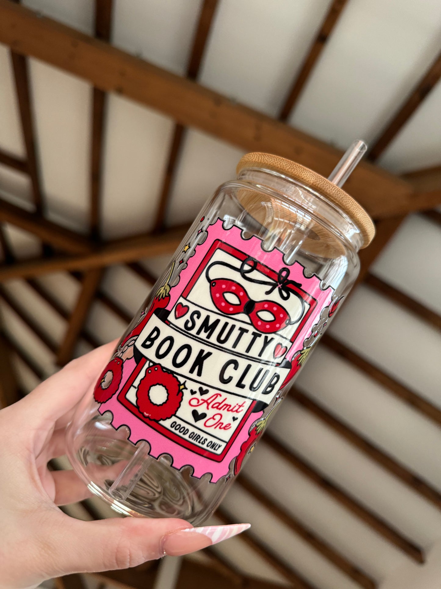 Smutty Book Club Clear Libbey Can