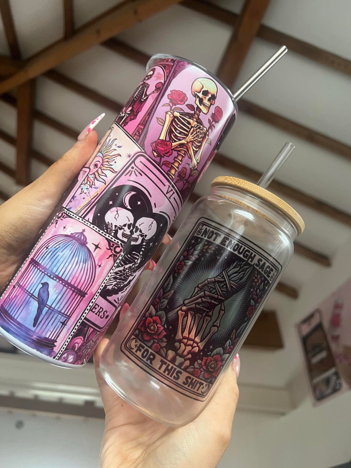 Glow In The Dark Tarot & Sage 20oz Tumbler Set