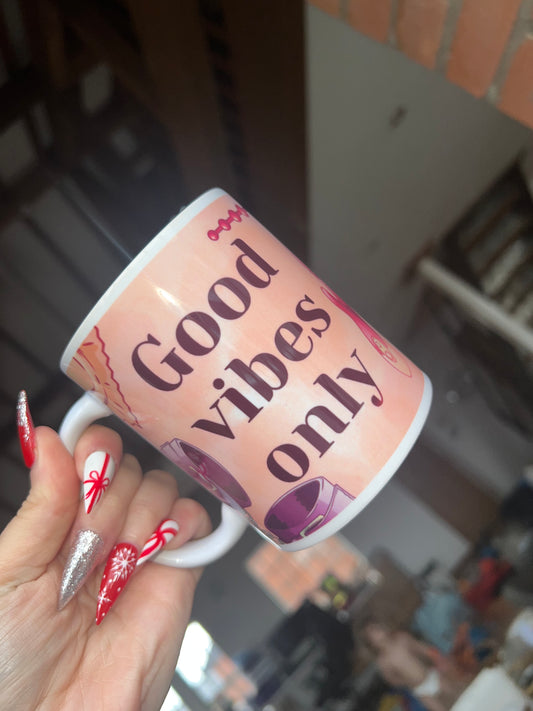 Good vibes mug digital design (PNG)