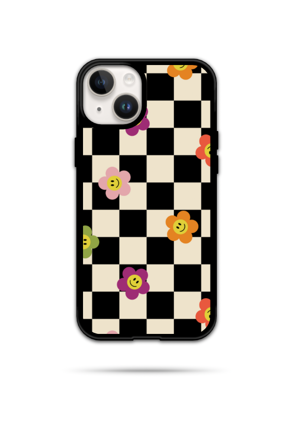 Floral Checkered Phone Case