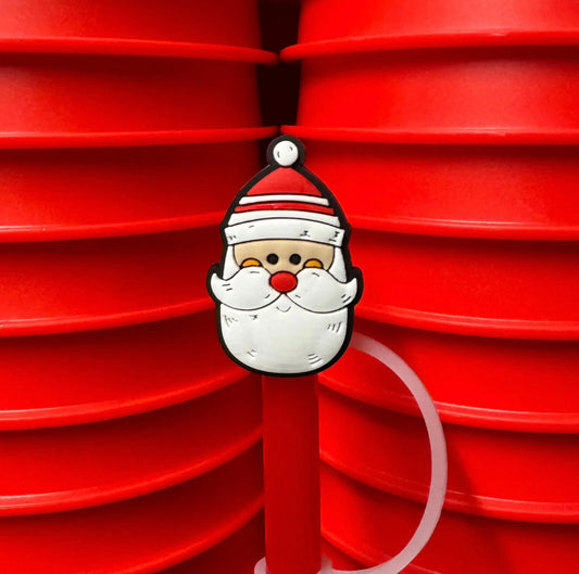 Santa Face Straw Topper