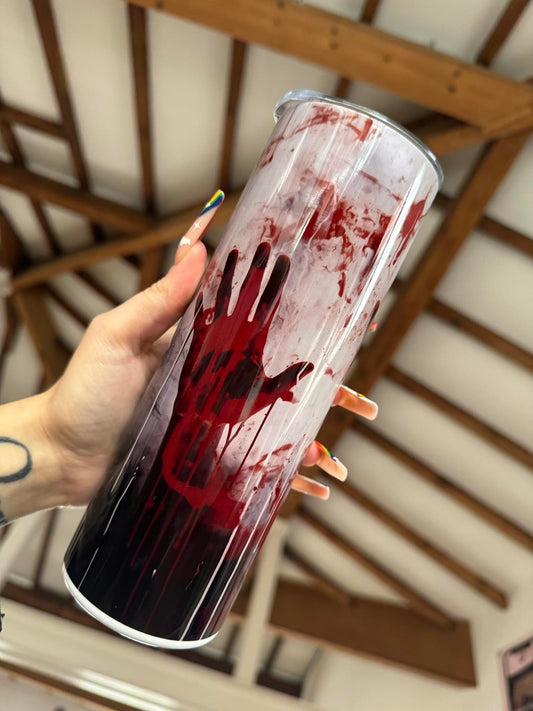 Red Bloodied Hands Tumbler