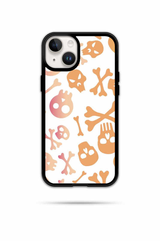 Orange Skulls & Bones Phone Case