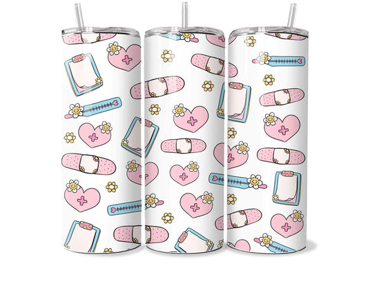 White Bandaid 20oz Tumbler